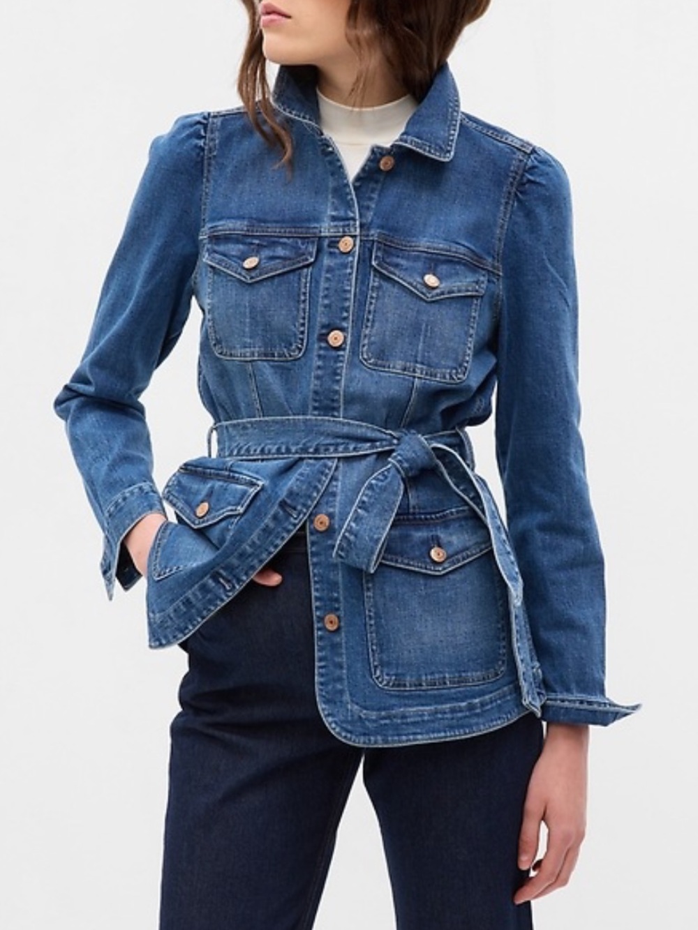 GAP belted utility denim jacket